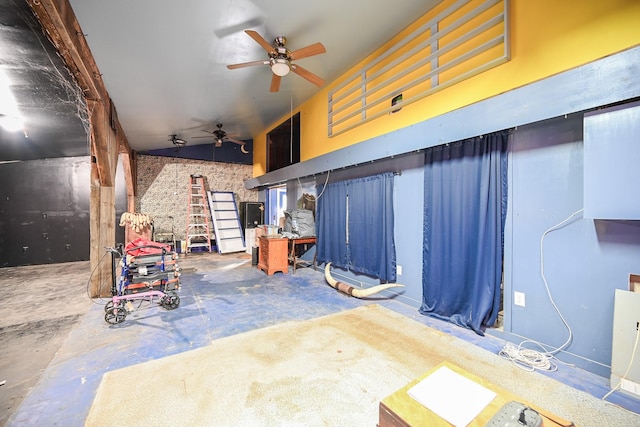 interior space featuring concrete flooring