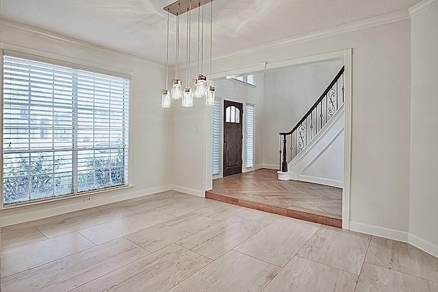 entrance foyer with ornamental molding