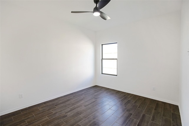 spare room with ceiling fan