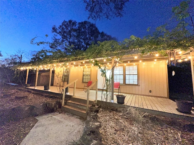 view of front of house with a deck