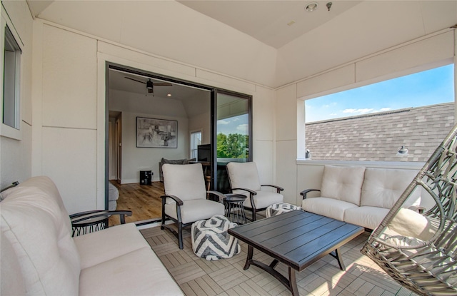 view of patio featuring an outdoor hangout area