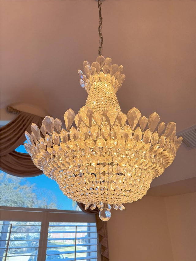 room details with an inviting chandelier