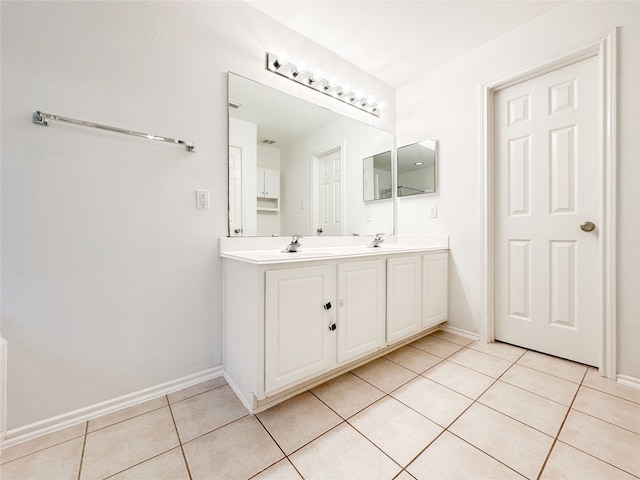 bathroom featuring vanity and tile patterned floors