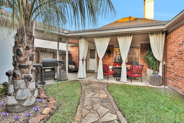 view of patio featuring area for grilling