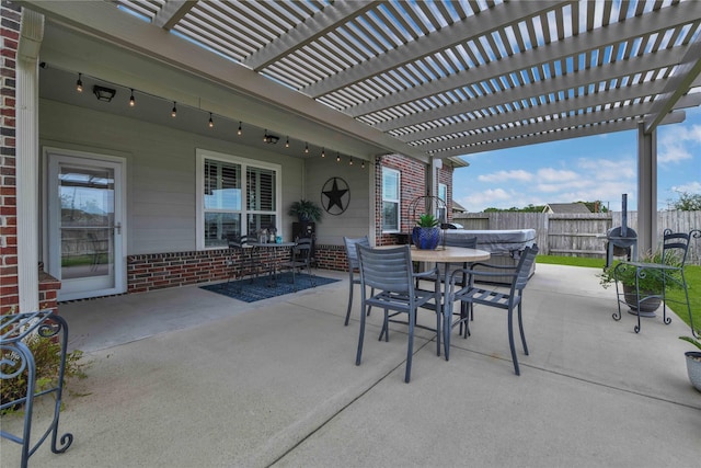 view of patio with a pergola