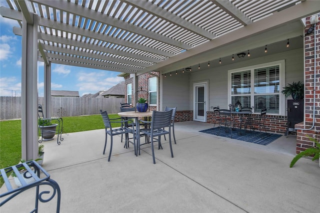 view of patio with a pergola