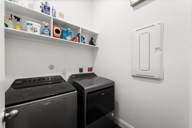 laundry room with independent washer and dryer