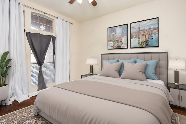 3104 Richard Ln, Friendswood, TX 77546 - bedroom featuring wood finished floors and a ceiling fan