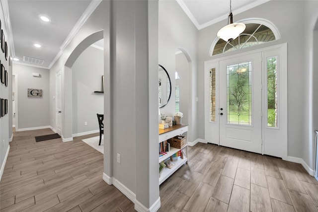 entryway with ornamental molding