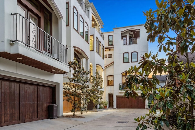 view of property featuring a garage