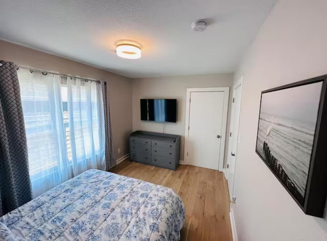 bedroom featuring light wood-type flooring