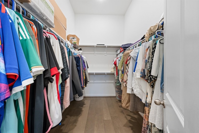 spacious closet with wood finished floors