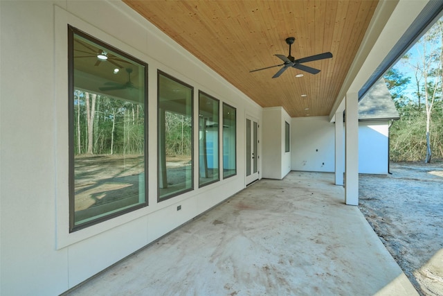 view of patio / terrace featuring a ceiling fan