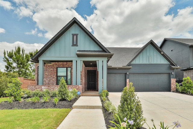 craftsman inspired home with a garage