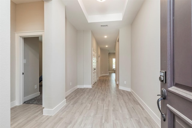 hall featuring light hardwood / wood-style floors