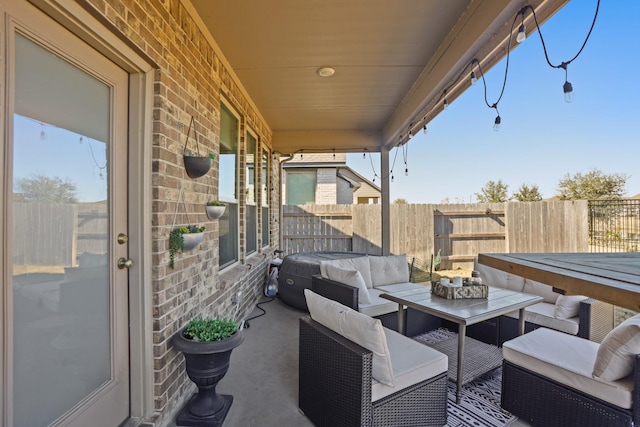 view of patio / terrace with an outdoor living space