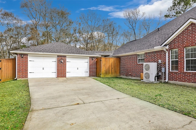 19475 Humaya, Porter, TX 77365 - view of front of home featuring brick siding, roof with shingles, ac unit, a gate, and driveway