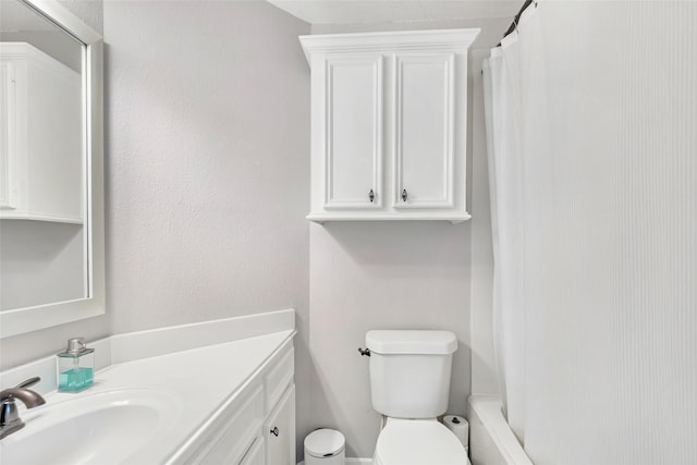 19475 Humaya, Porter, TX 77365 - bathroom with vanity, a shower with shower curtain, and toilet