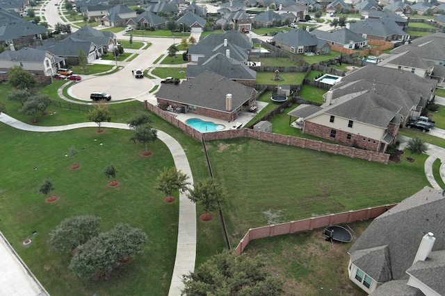 bird's eye view with a residential view