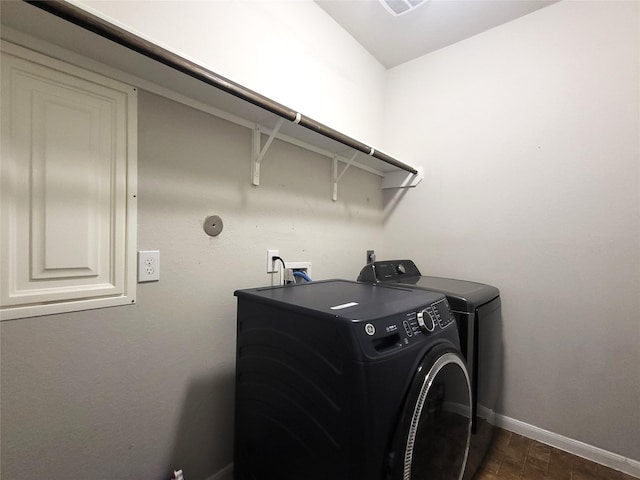 laundry room with independent washer and dryer