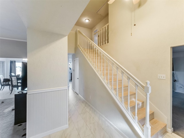 stairs with ornamental molding