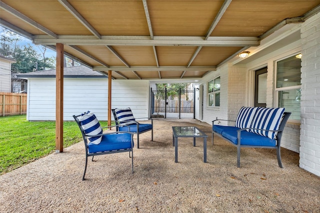 view of patio with outdoor lounge area