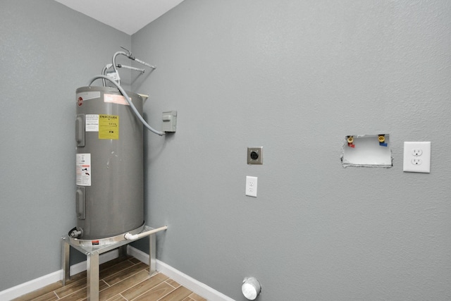 utility room with water heater