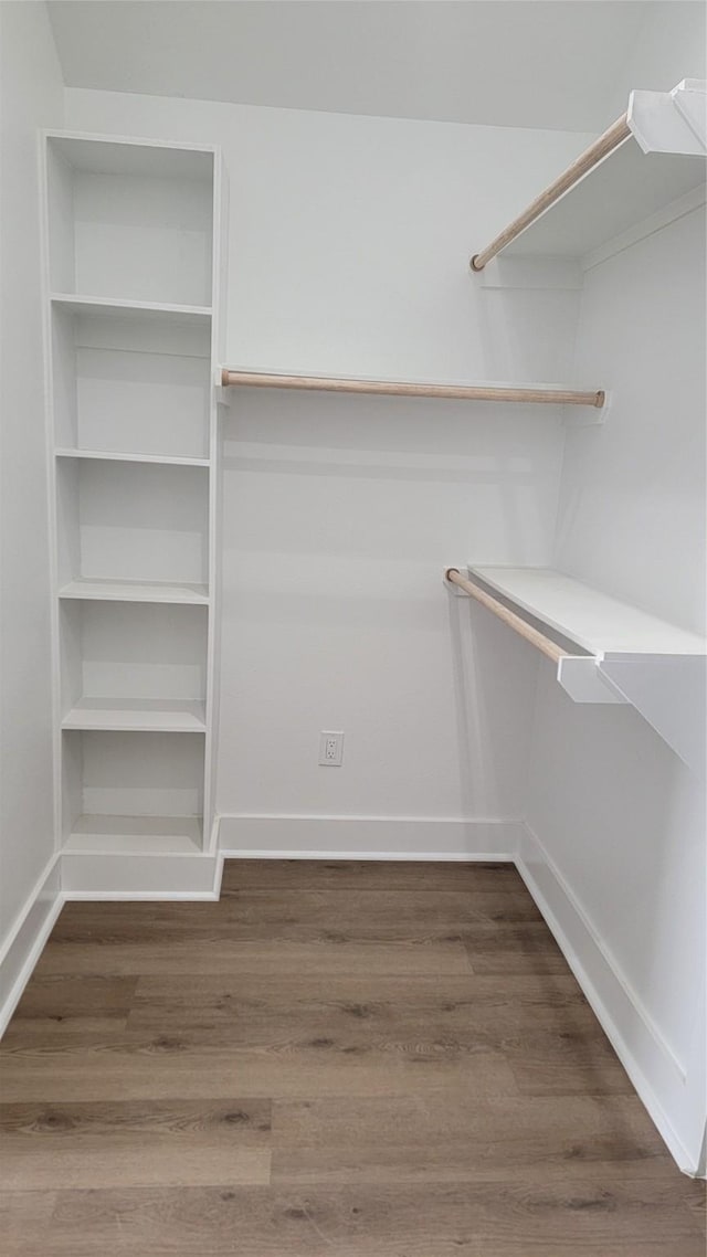 spacious closet with hardwood / wood-style floors