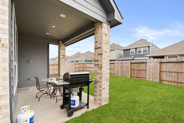 view of patio featuring area for grilling