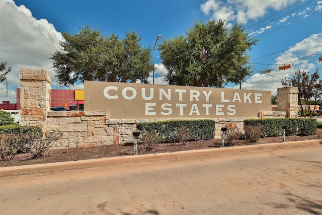 view of community sign