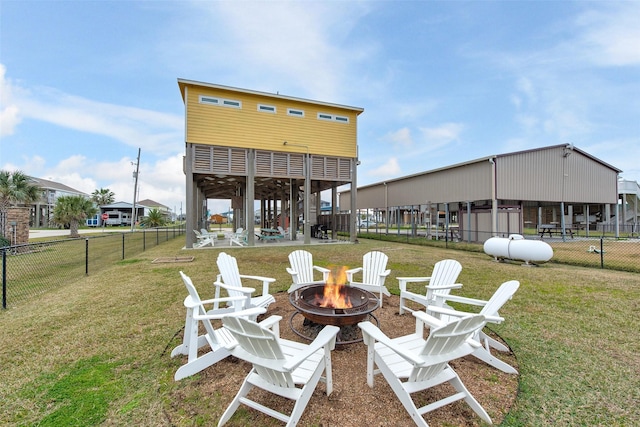 view of patio featuring a fire pit