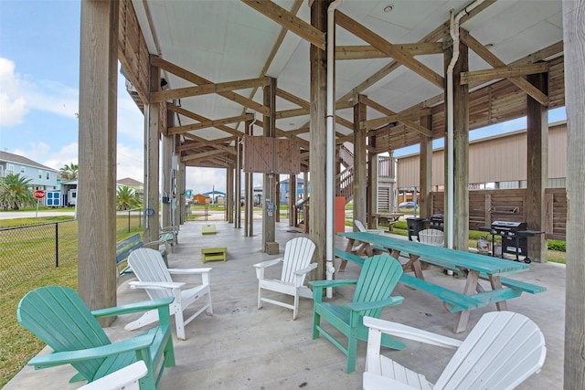 view of patio with grilling area