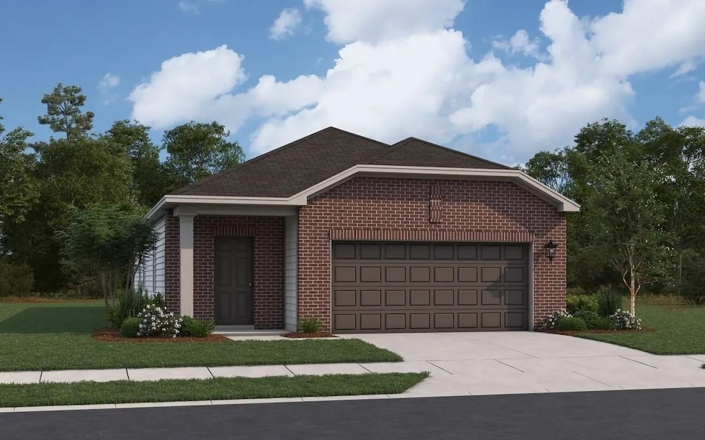 view of front of house with a garage