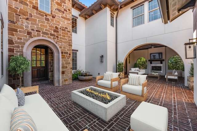 view of patio featuring an outdoor living space