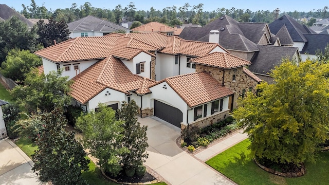 aerial view featuring a residential view