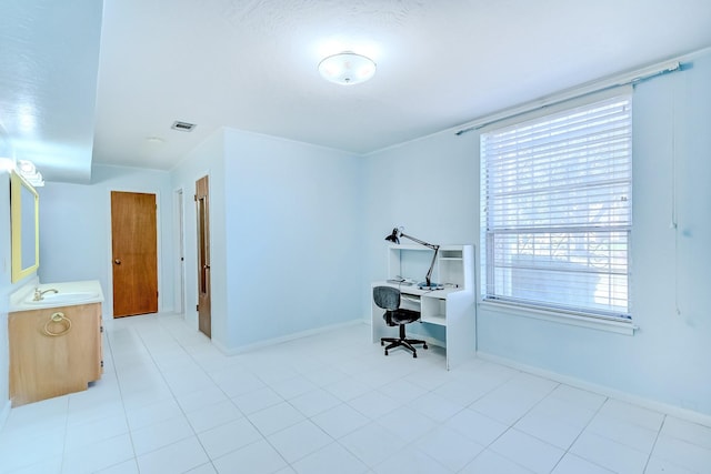 home office with sink