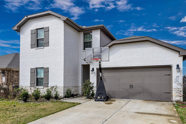 view of front of house with a garage