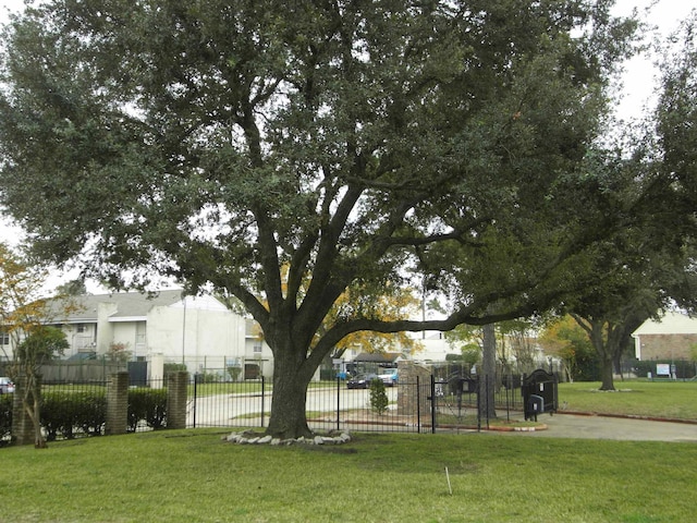 view of property's community featuring a yard