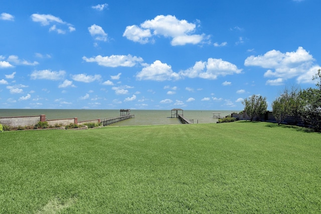 5419 W Bayshore Dr, Bacliff, TX 77518 - view of green lawn with a water view