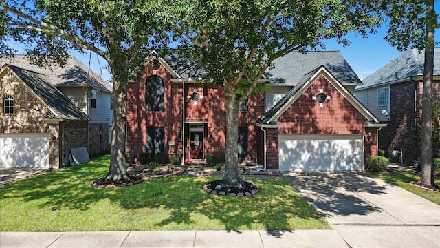 view of property with a front lawn