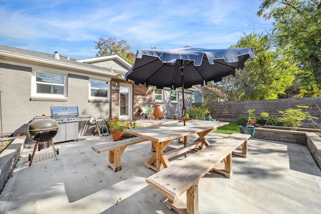 view of patio / terrace with area for grilling