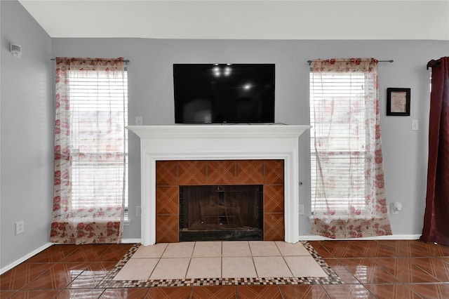 room details with a fireplace