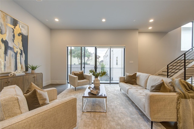 living room featuring hardwood / wood-style floors