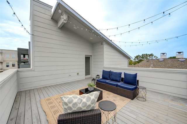 deck featuring an outdoor living space