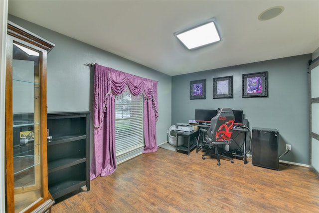 office featuring hardwood / wood-style floors