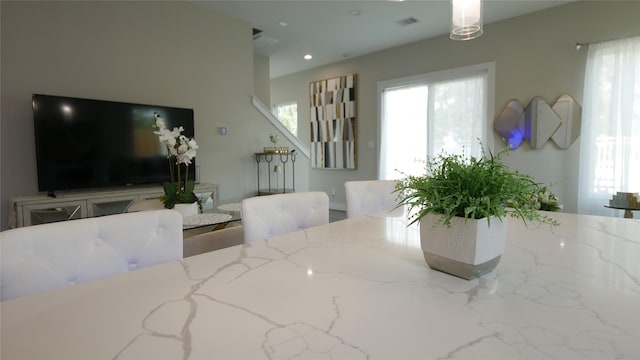 dining area featuring a wealth of natural light