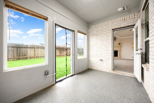 view of unfurnished sunroom