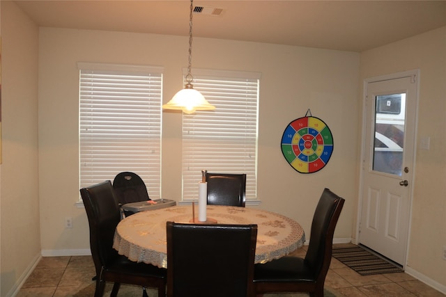 view of tiled dining area