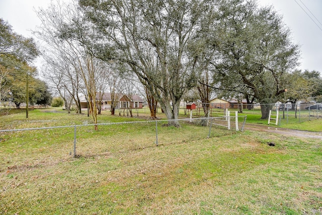 view of yard featuring fence