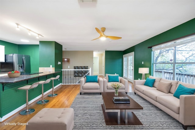 living room featuring hardwood / wood-style floors